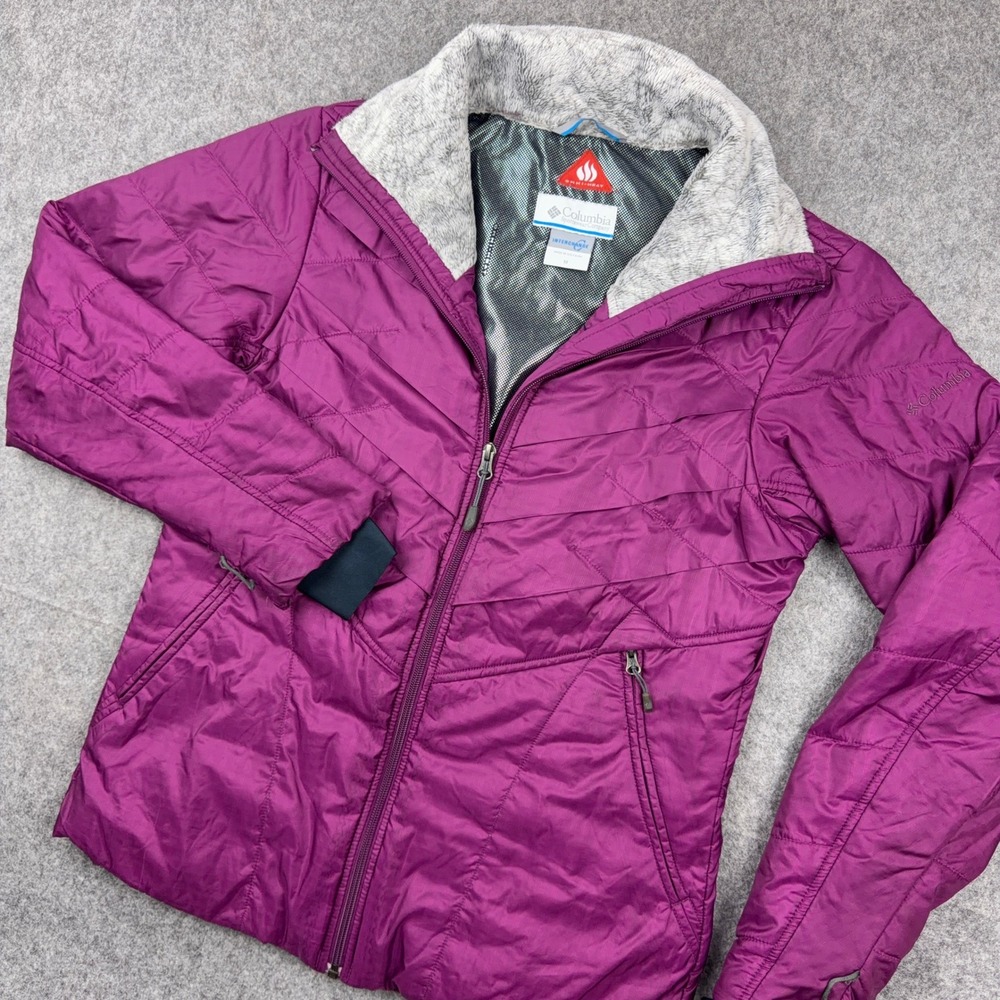 Columbia Jacket Women Medium Purple Omni-Heat Kaleidaslope II Puffer Winter Coat